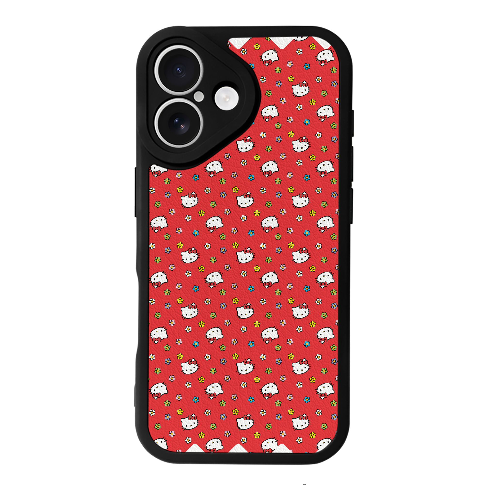 （画像用） Hello Kitty ハローキティ 【iPhone 16シリーズ対応】シリコンスマホケース（レザー調） 材質：シリコン